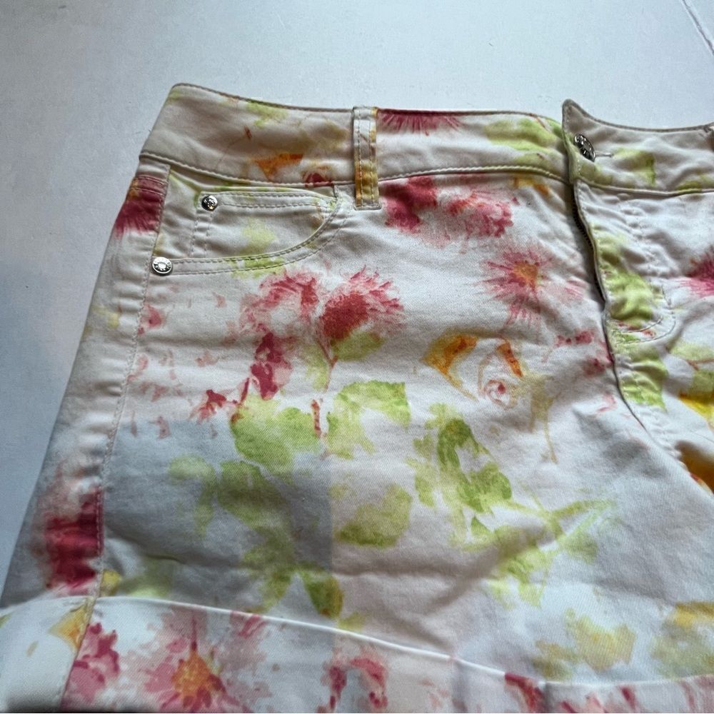 Celebrity Pink Women's Shorts Cotton Blend White, yellow, pink, multi Size 9 - Picture 7 of 8